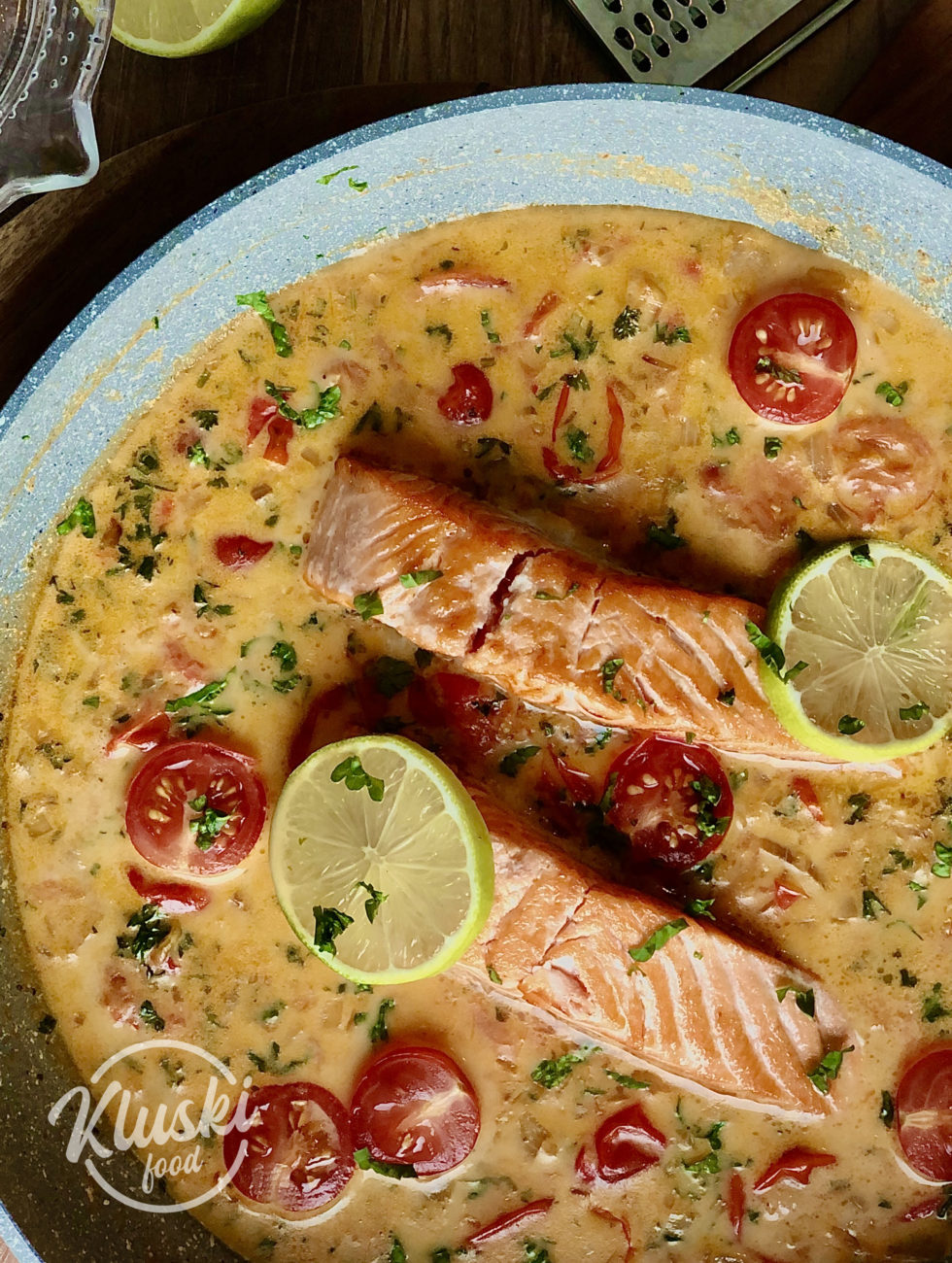 Pavés de saumon au lait de coco Kluski Food